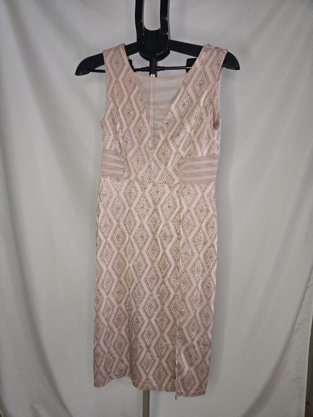 Sleeveless Mauve Sequin Sheath Dress Size 8